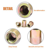 🔩 Keadic - 100 tuercas de remache M8 métricas chapadas en zinc, tuerca de remache de acero al carbono, kit de inserción roscada de cabeza plana, kit de remache roscado para muebles