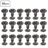 🔩 Juego De 50 Remaches De Cuero, Remaches De Encuadernación, Tornillos De Cabeza Plana De Cobre Puro, Remaches Para Uñas, Remaches De Cuero, Herramientas De Ajuste De 8 Mm (Color De La Pistola)