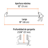 Truper PAR-112, Prensa de ajuste rápido de 12"con cuerpo de nylon