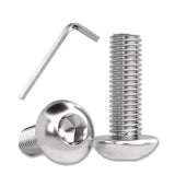 Metuja M6-1,0 x 20 mm Tornillos de cabeza de botón (25 unidades), acero inoxidable, rosca completa, plata, accionamiento hexagonal Allen