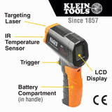 Klein Tools  Termómetro infrarrojo, pistola láser digital es termómetro sin contacto con un rango de temperatura de -4 a 752 grados Fahrenheit