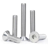 M3-0.5 x 5 mm Tornillos de cabeza plana Tornillos avellanados, DIN7991, acero inoxidable 18-8 (304), accionamiento de enchufe Allen, tornillos de máquina, tornillos hexagonales internos métricos