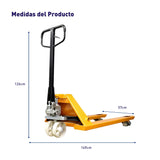 Patín Hidráulico de Carga Manual, Capacidad 3 Toneladas, Altura Máxima 20 cm, Montacarga para Almacén, Transpaleta Manual para Movimiento de Palets hasta 3000 Kg