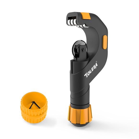 ▶ Herramienta cortadora de tubos de 3/16-2 pulgadas (5-50 mm), resistente cortador de tubos de metal con herramienta de desbarbado, escariador de tubos de cobre afilado, cortador de tubos de TOLESA -