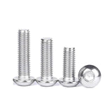 Tornillos de cabeza de botón M6-1.0 x 10 mm, acero inoxidable 304, rosca completa, transmisión de enchufe Allen, 50 unidades