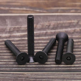 Tornillos de cabeza avellanada plana de 1/4-20 x 3/4 pulgadas (50 piezas) de 1/4-20 x 3/4 pulgadas, acero de aleación de grado 10.9, acabado de óxido negro, unidad de enchufe hexagonal Allen, rosca