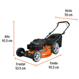 Cortadora de césped motor a gasolina 22", 6 HP