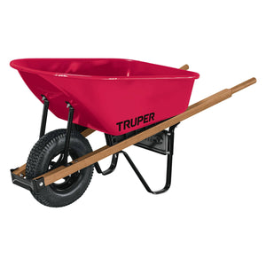 Carretilla , mgos/madera 1-3/4", llanta neumática reforzada Truper