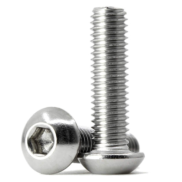 Tornillos de cabeza de botón M8-1,25 x 100 mm, acero inoxidable 18-8, llave Allen, rosca completa, rosca de máquina, cantidad 10