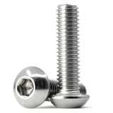 Tornillos de cabeza de botón M8-1,25 x 100 mm, acero inoxidable 18-8, llave Allen, rosca completa, rosca de máquina, cantidad 10
