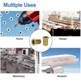 🔩 SCNUT - 50 tuercas de remache métricas M5 de acero al carbono, remache de cabeza plana, tuerca de inserción roscada para metal con cuerpo moleteado, tuerca chapada en zinc resistente