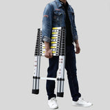 ▶ Escalera Telescópica Plegable 3.8 Metros Tijera Retráctil, Capacidad 150 kg, Escaleras Plegables de Aluminio, Escalera de Extensión Portátil, Antideslizante Multifuncional Portátil