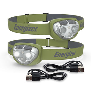 Energizer Rechargeable LED Headlamp, IPX4 Water Resistant, High-Powered Bright LED, Multiple Light Modes, Best Headlight for Camping, Running, Outdoors, Emergency Light, USB Included