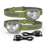 Energizer Rechargeable LED Headlamp, IPX4 Water Resistant, High-Powered Bright LED, Multiple Light Modes, Best Headlight for Camping, Running, Outdoors, Emergency Light, USB Included