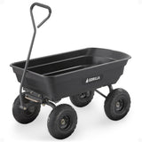 Gorilla Carts GOR4PS Poly Garden Dump Cart with Steel Frame and 10-in. Pneumatic Tires, 600-Pound Capacity, Black