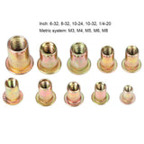 🔩 Longzhuo 300PCS Tuerca de remache, kit de tuercas de remache métricas de acero al carbono,tuercas de remache de acero al carbono con cabeza plana roscada