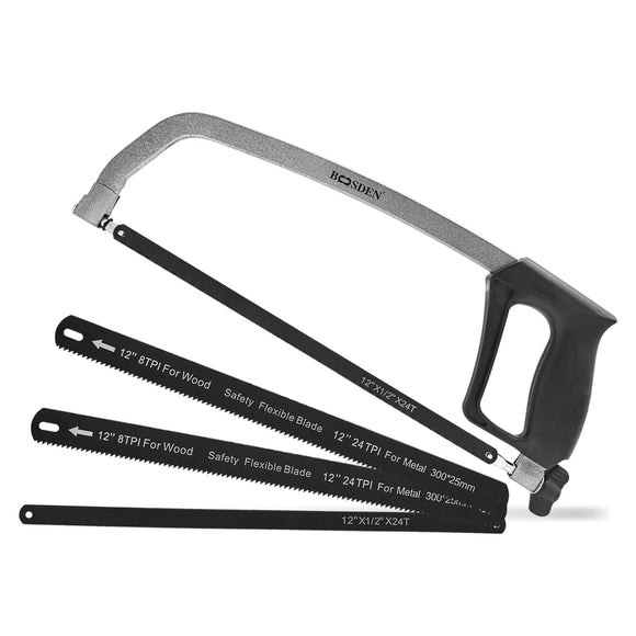 ▶ Sierra para metales ，sierra de mano,segueta para madera， mango de goma, ajustable, hoja de Sierra reemplazable, hoja de Sierra no se rompe fácilmente