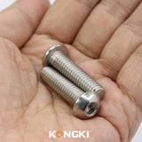 Tornillos de cabeza de botón M8-1,25 x 100 mm, acero inoxidable 18-8, llave Allen, rosca completa, rosca de máquina, cantidad 10