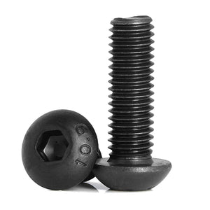 50 tornillos M3 x 4 mm de cabeza de botón, acero de aleación de grado 10.9, llave Allen, acabado de óxido negro, rosca completa (grado 10.9, M3 x 4 mm, 50 unidades)