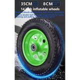 Carro De Cilindros De Acero Carro Para Almacenamiento Y Transporte De Cilindros Carretilla Para Tanque De Acetileno Y Cilindro De Oxígeno Neumático Inflable De 14 Pulgadas(Blue-A)