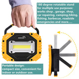 Luz de Trabajo LED Portátil, Reflector, Iluminación para Sitios de Construcción, Impermeable para Acampar, Senderismo, Reparación de Automóviles,SOS de Emergencia con Batería