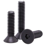 Tornillos de cabeza avellanada plana de 1/4-20 x 3/4 pulgadas (50 piezas) de 1/4-20 x 3/4 pulgadas, acero de aleación de grado 10.9, acabado de óxido negro, unidad de enchufe hexagonal Allen, rosca