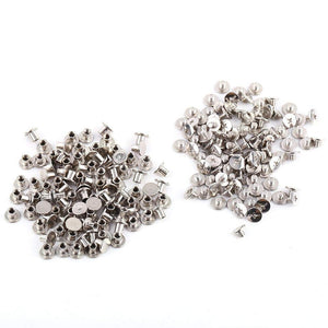 100 Unids Remaches de Cuero de Plata Chicago Encuadernación Tornillos Kit de Surtido para Scrapbook Álbumes de Fotos Reparación de Cuero M5x6mm