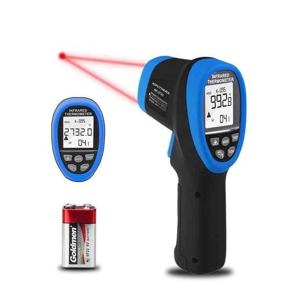 Termómetro de alta temperatura Pirómetro -58-2732 (-50 a 1500),30:1 Relación de punto de distancia,AP-2732 sin contacto punteros láser digital dual linterna IR temperatura Gun（NO para HUMAM）