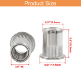🔩 Cionyce - 20 tuercas de remache de 3/8 pulgadas - 16 UNC - Tuerca de inserción roscada de cabeza plana de aleación de aluminio para mejorar el rendimiento y la durabilidad