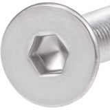 50 tornillos de cabeza plana M3-0,5 x 8 mm, acero inoxidable 18-8 (304), acabado brillante, llave Allen, tornillos de máquina hexagonales interiores