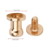 🔩 Garosa Juego de 20 Juegos de Tornillos de Remache de 7x5mm, Remache de Clavo de Tornillo de Cobre, Cabeza Redonda, Punto, Tornillo para cinturón de Cuero, Libro de Cuentas, álbum de Fotos(Oro)