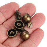 🔩 30 Juegos de Pies de Bolso, Cabeza de Clavo, Remaches Redondos de Metal, Tornillo de Hongo para Bolso Artesanal de Cuero, Decoración de Zapatos