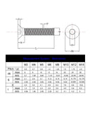M6-1.0 x 70 mm 304 Acero inoxidable 18-8 (A2-70) Tornillos de cabeza plana, tornillos avellanados Allen Hex Drive Casquillo, totalmente roscados, paquete de 20