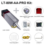 Módulo grabador láser, 10 W (10000 mW), módulo grabador láser de potencia óptica con asistencia de aire, FAC, doble punto comprimido ultrafino de alta precisión, cabeza láser de 4,24 V