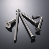 M6-1.0 x 70 mm 304 Acero inoxidable 18-8 (A2-70) Tornillos de cabeza plana, tornillos avellanados Allen Hex Drive Casquillo, totalmente roscados, paquete de 20