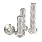 Tornillos de cabeza de botón M6-1.0 x 10 mm, acero inoxidable 304, rosca completa, transmisión de enchufe Allen, 50 unidades