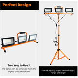 ▶ Luces de trabajo LED de 21000 lúmenes con soporte, luz de trabajo portátil de 3 cabezales, cable de 16 pies, IP66, impermeable, luces de trabajo para exteriores, interiores, trabajo, taller, cochera,