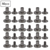 🔩 Juego De 50 Remaches De Cuero, Remaches De Encuadernación, Tornillos De Cabeza Plana De Cobre Puro, Remaches Para Uñas, Remaches De Cuero, Herramientas De Ajuste De 8 Mm (Color De La Pistola)