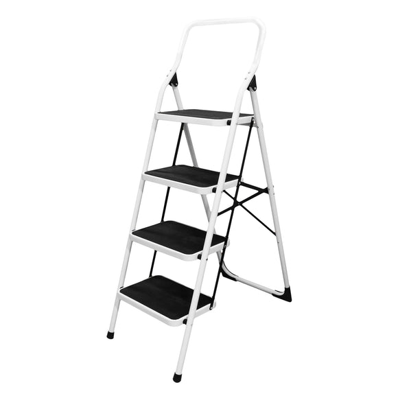 Escalera Tubular Plegable Tipo Taburete de Acero de 4 escalones