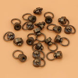 🔩 20PCS Conjuntos de Botón de Cabeza Redonda de Latón Remaches Leathercraft Bricolaje Artesanal de Cuero Metal Remache con Hebilla para la Correa del Cinturón Zapatos de Decoración (Bronce)