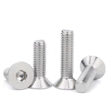 M3-0.5 x 5 mm Tornillos de cabeza plana Tornillos avellanados, DIN7991, acero inoxidable 18-8 (304), accionamiento de enchufe Allen, tornillos de máquina, tornillos hexagonales internos métricos