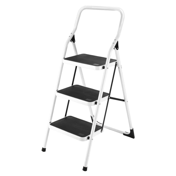Escalera Tubular Plegable Tipo Taburete de Acero de 3 escalones