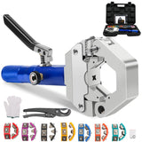 ▶ Herramienta Manual para Prensar Mangueras Hidráulicas, Juego de Crimpadora de Manguera Hidráulica, Kit de Crimpadora Hidráulica de Mangueras de Aire, Ponchadora Hidraulica con 7 Pares de Matrices