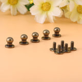 🔩 20 Unids Clavo Remache, Bronce Botón de Cabeza Redonda Tornillos de Botón DIY Accesorios de Artesanía de Cuero para el Cinturón Bolso Monedero, 8x6mm