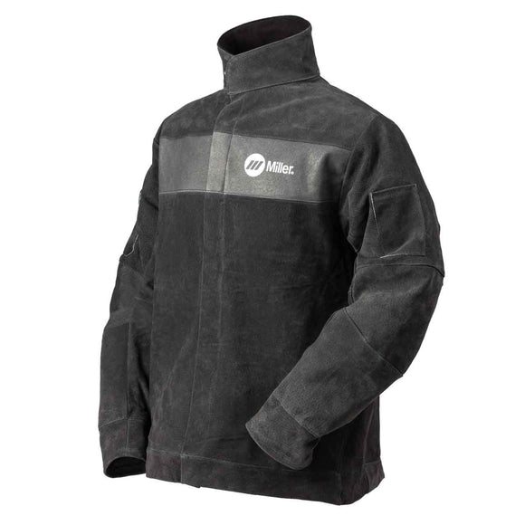 ▶ Miller Electric Chaqueta resistente al fuego, gris, talla M
