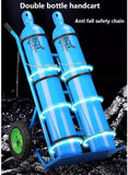 Carro De Cilindros De Acero Carro Para Almacenamiento Y Transporte De Cilindros Carretilla Para Tanque De Acetileno Y Cilindro De Oxígeno Neumático Inflable De 14 Pulgadas(Blue-A)