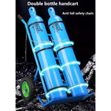 Carro De Cilindros De Acero Carro Para Almacenamiento Y Transporte De Cilindros Carretilla Para Tanque De Acetileno Y Cilindro De Oxígeno Neumático Inflable De 14 Pulgadas(Blue-A)