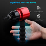 ▶ Remachadora Profesional Juego de Herramientas de remachado para Taladro inalámbrico, Juego de Remachadora de 5 Clavijas métricas y 5 SAE y 50 Tuercas de Remache Surtidas, Bolsa de Transporte Resistente