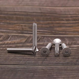 Tornillos de cabeza avellanada plana de 5/16-18 x 1-1/4 pulgadas, rosca completa, rosca de máquina, accionamiento hexagonal Allen, acero inoxidable 304 18-8 SS, 20 piezas