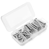 ▶ Tornillos de cabeza de botón M6 x 20 mm, 25 mm, 30 mm, 35 mm, 40 mm, tornillos de cabeza de botón 304, tornillos métricos Allen hexagonales, totalmente roscados a máquina, kit surtido de 50 unidades